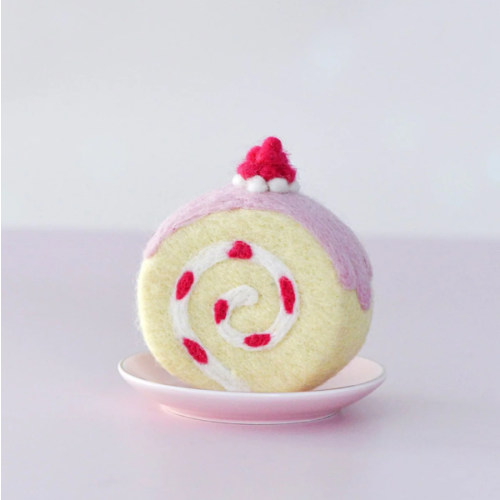Felt Strawberry Swiss Roll