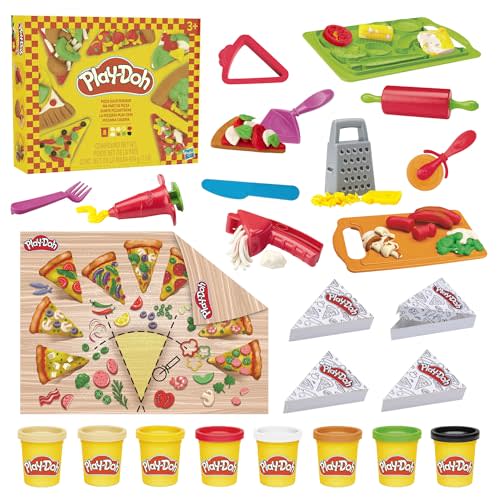 Play-Doh Pizza Slice Playset, Play Food Kitchen Toys for Kids, Arts & Crafts for Boys & Girls 3+ (Amazon Exclusive)