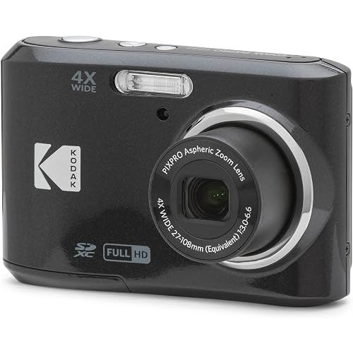 KODAK PIXPRO FZ45 16MP Compact Digital Camera, 4X Optical Zoom, AA, Black