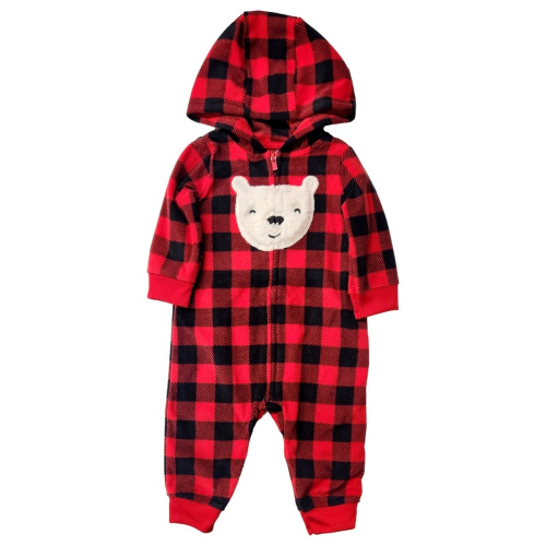 Baby Plaid Print Reindeer Christmas Loose Fit Long-Sleeve Sleep & Play Pajamas - Red | Carter's