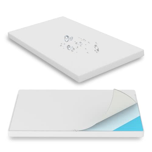 Moonlightfamily 2" Toddler Mattress Topper, 27.5"x52" Size with Super Soft Water-Resistant, Detachable & Machine Washable Cover, CertiPUR-US Certified Gel-Infused Memory Foam Pad, Pure White