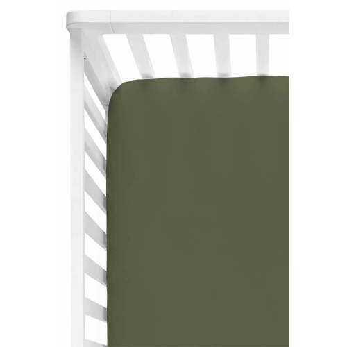 Solid Olive Bamboo Knit Crib Sheet