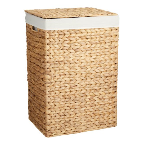 Natural Water Hyacinth Laundry Hamper, Small