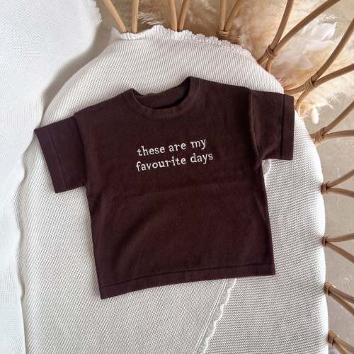 Kid's 'Favourite Days' Tee - Espresso