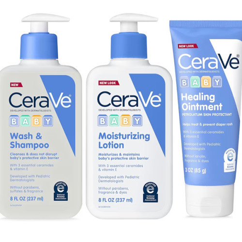 CeraVe Baby Bath Set | 8oz Wash & Shampoo + 8oz Moisturizing Lotion + 3oz Healing Ointment