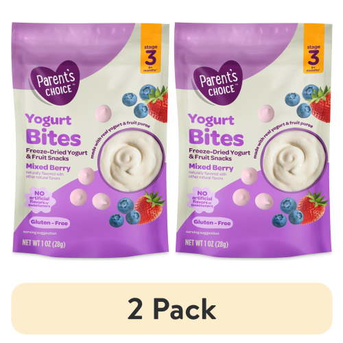 (2 pack) Parent’s Choice™ Mixed Berry Stage 3 Toddler Yogurt Bites Snack, 1 oz Pouch