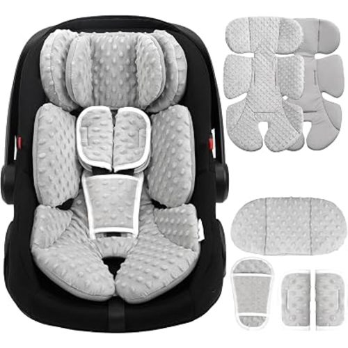 Infant Car Seat Insert with Adjustable Head Support, Dots Gray
