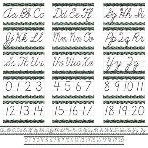 15 Pieces Cursive Alphabet Line Bulletin Board Set ABC Alphabet Banner for Pre-School Kindergarten Elementary Nursery Homeschool