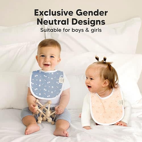 KeaBabies 8-Pack Baby Bibs for Boys, Girls - Soft Cotton Drooling and Teething Bibs for Baby Girl & Boy, Extra Absorbent, Easy to Clean & Put On for Toddler, Newborn, Infant 0-24 Months