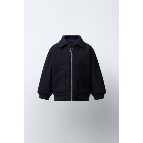 FELT COAT WITH POCKETS - Navy blue | ZARA United States