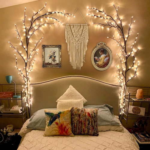 6FT Willow Fairy Lights - 96 LED Bendable Vine with 8 Modes, USB Powered Twinkle Branches for Wedding//Home Decor