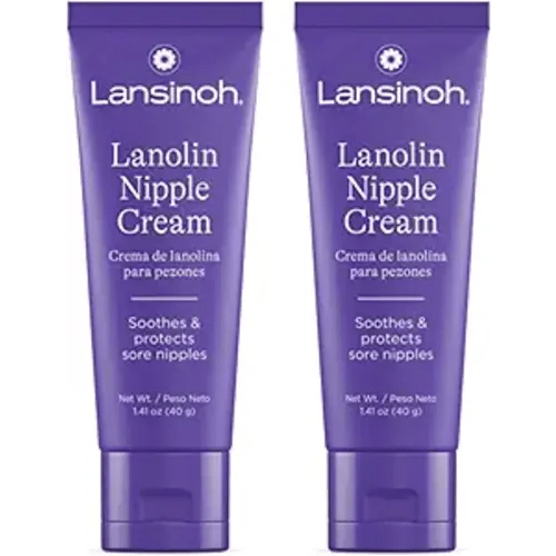 Lansinoh Nipple Cream Safe for Breastfeeding Baby, 100% Natural Nipple Butter, Breastfeeding Essentials for Postpartum Moms, 1.41 Ounces (2 Pack)