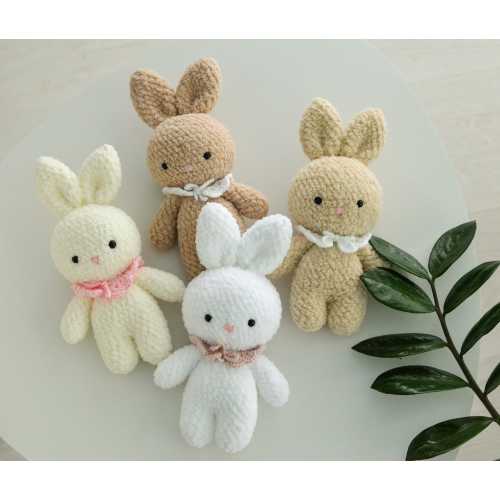 Crochet Fluffy Bunny Plush: Soft Amigurumi Rabbit - Photo Prop