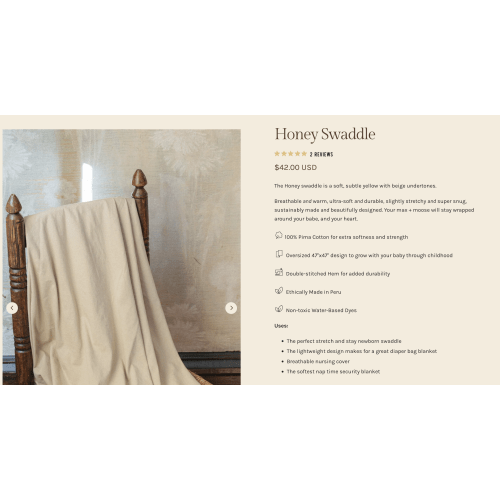 Max and Moose Honey Swaddle