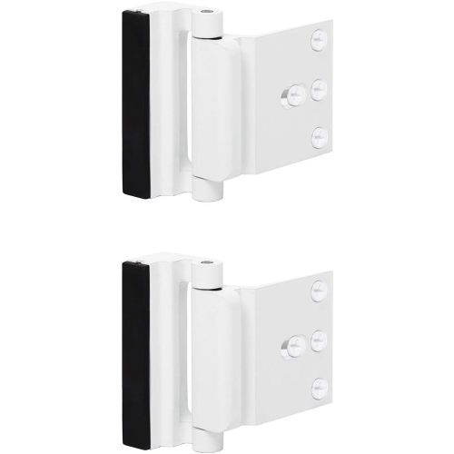 2 Pack Reinforcement Locks with 8 Screws, Childproof Night Lock Withstands 800 Lbs White