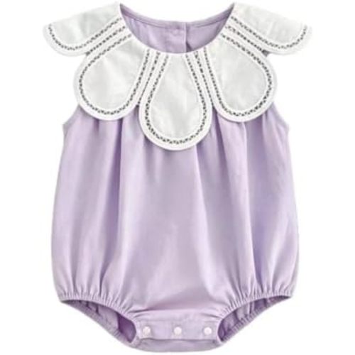 Newborn Baby Girl Floral Romper Infant Sleeveless Solid Jumpsuit Summer Playwear Bodysuit