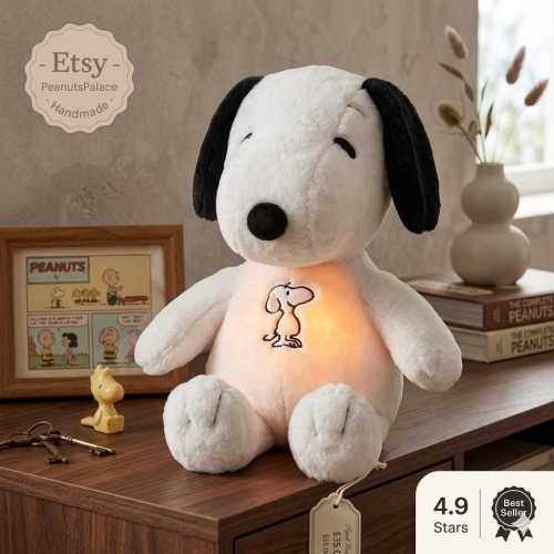 Snoopy Plush Toy – Breathing, Music & Soft Glow for Cozy Bedtime Moments
