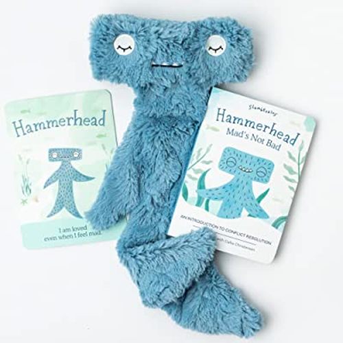 Slumberkins Hammerhead Snuggler, Affirmation & Storybook Set | Promotes Conflict Resolution Therapy, Social Skills & Responsibility | Social Emotional Development | Soft Plush Animal Gift Set for Kids