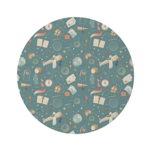 The Little Prince Round Kids Rug: Playroom Nursery Decor (60x60)