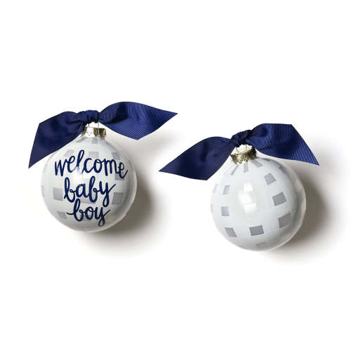 Welcome Baby Boy Ornament | Gingham | Coton Colors