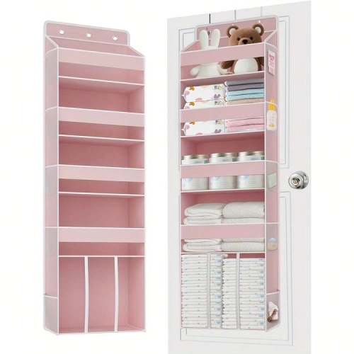Over The Door Organizer Hanging - 6 Shelf Over Door Organizers With 6 Clear Front &12 Side Pockets - Swing-Proof 50LB Load Behind Door Storage For Closet Bedroom Bathroom Nursery Baby Essentials | SHEIN USA