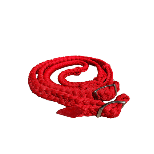3/4" Red Braided Adjustable Pony Reins