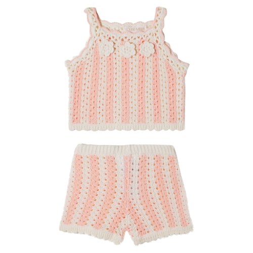 Baby Lary striped cotton top and shorts set