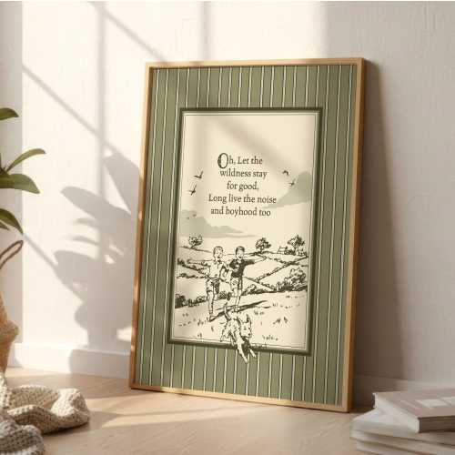 Long Live Boyhood Nursery Wall Print | Vintage Playroom Art