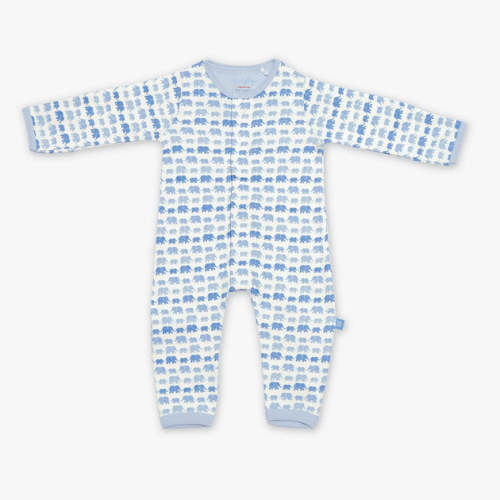 blue dancing elephants organic cotton magnetic coverall
– Simply Magnetic Me