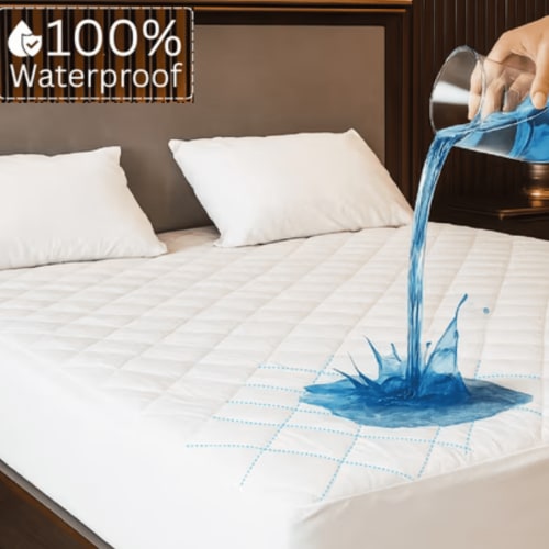 Orimono Elegance Quilted Mattress Protector Queen – 100% Waterproof, Soft Breathable, Noiseless , Fitted Pad Cover, Deep Pocket 8"–21", 60"x80"