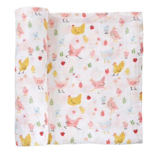 Mud Pie Muslin Swaddle - Spring Chicken