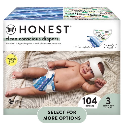 The Honest Company, Clean Conscious™ Diapers, Size 3, 104 Count (Select for More Options)