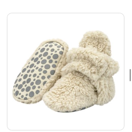 Zutano Furry Fleece Stay-On Baby Bootie Slipper With Grips