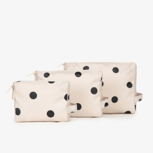 Water Resistant Zip Pouch Set (3 Pieces) - POLKA DOT
