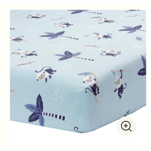 Jungle Party Cotton Fitted Crib Sheet
