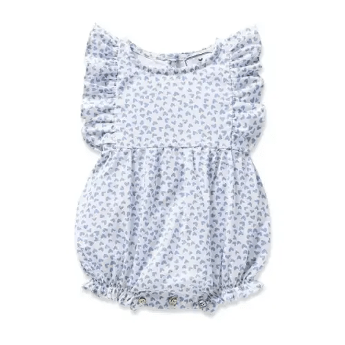 Brands We Love Infants Ruffled Romper in Bluehearts by Janie and Jack