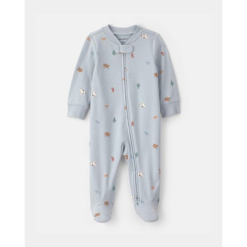 Baby Western Snug Fit Sleep & Play Pajamas - Blue | Carter's