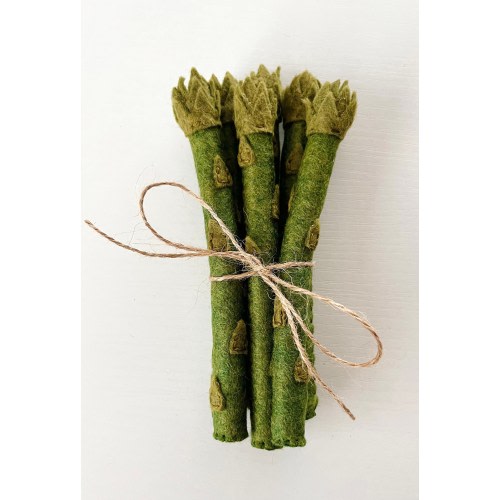 Felt Asparagus, Felt Play Food, Play Kitchen, Felt Food Set, Montessori Learning, Felt Vegetables, Play Garden, Handmade Toys