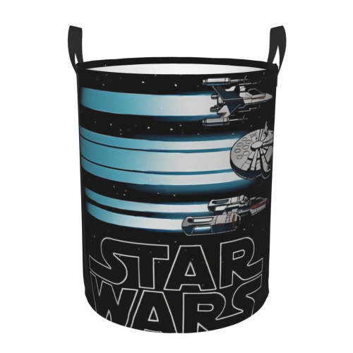 Darth Vader Laundry Basket With Handles, Waterproof Toy Clothes Hamper Storage Bin For Dorm Family (Medium)