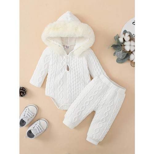 Baby Clothing Sets Girls Hoodie Long Sleeve Romper And Pants Outfit Toddler Baby Girl Fall Winter Outfits