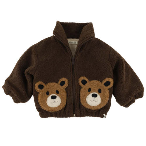 oh baby! Bear Faces Sherpa Tahoe Jacket - Chestnut