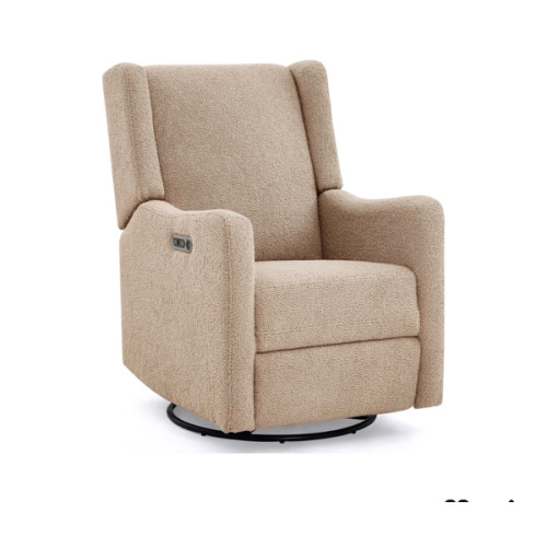 Delta Children Mercer Electronic Power Recliner And Swivel Glider  - Sand Sherpa
