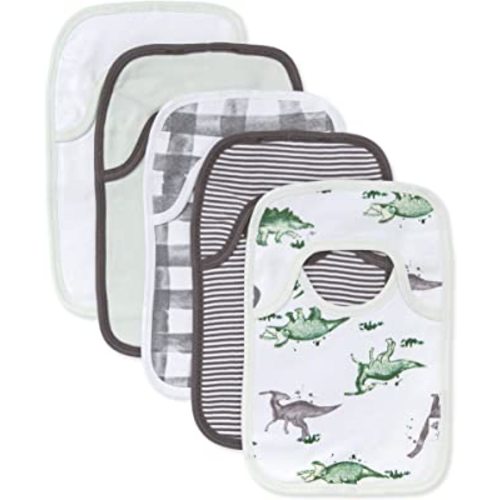 Burt’s Bees Baby Unisex Baby Bibs, Lap-Shoulder Drool Cloths, 100% Organic Cotton with Absorbent Terry Towel Backing Bibs