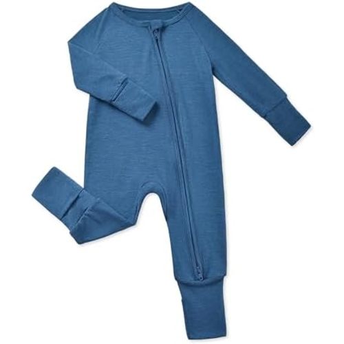 Bamboo Viscose Baby Footies with Mitten, Footed/Footless Romper Jumpsuit, Toddler Soft Color One-Piece Outfits