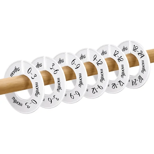 Pro Goleem Baby Closet Dividers Unisex Baby Closet Organizer for Nursery Baby Clothes Size Age Dividers Fits 1.5" Rod 6 PCS