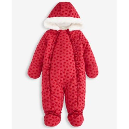 Baby Girls Hooded Flocked Footed Snowsuit, Macy's Exclusive, 6-9M