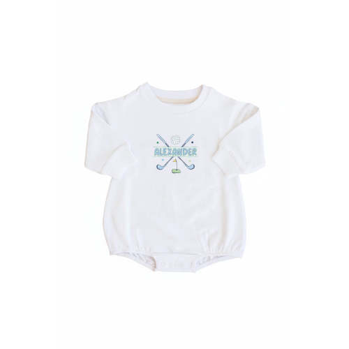 Personalized Country Club Cuties Graphic Sweatshirt Bubble Romper | White