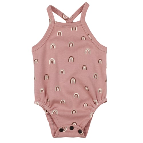 Printed Criss-Cross Bodysuit in Mauve Rainbow by L'ovedbaby – Avery and Everett
