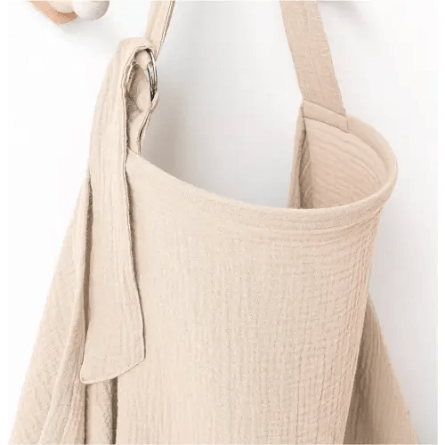 Muslin Nursing Covers for Breastfeeding, Privacy Breast Feeding Cover with Arch Neckline for Mom and Baby, Breathable 100% Cotton Nursing Apron Multi-use Stroller Cover
