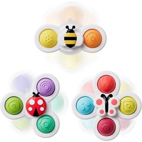 LiKee Strong Suction Cup Fidget Rotating Sensory Bath Toys for Baby Toddler